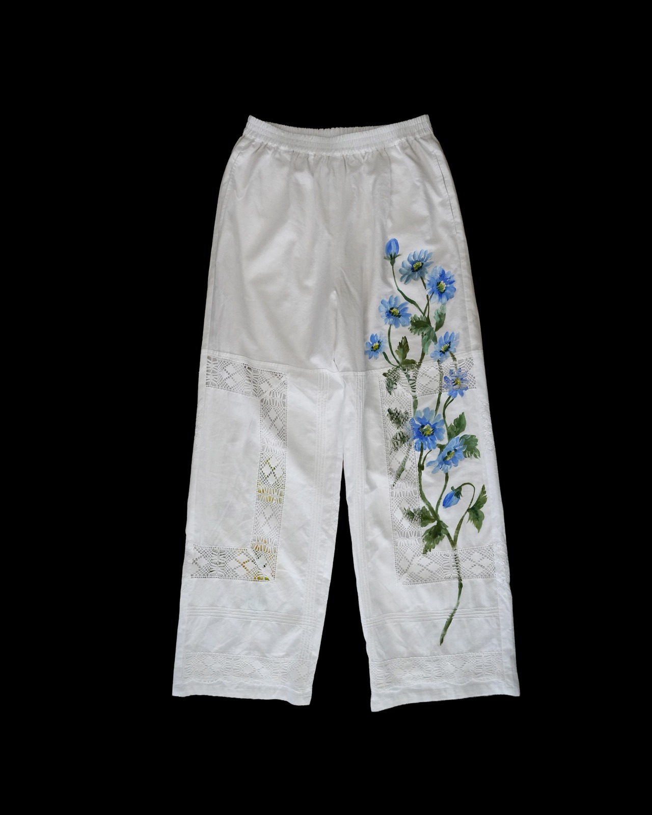 vintage lace pants blue chamomile