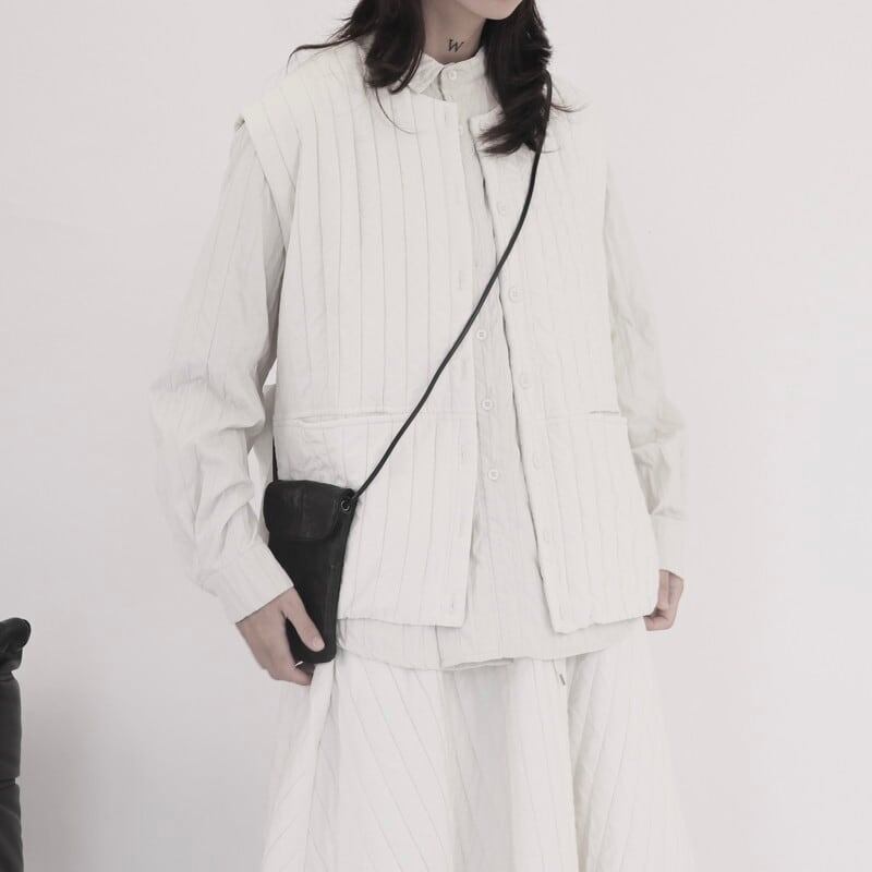Loose Stripe Simple Vest【TR3243】