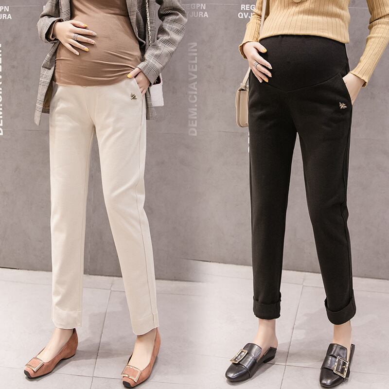 【新作】【送料無料】 マタニティウェア2020秋冬新作ファッションウールアウターウェアルーズストレートレッグパンツバージョンの妊婦ベリーリフトハーレムパンツ オータム 秋物 ウィンター 冬物 expec221978116694