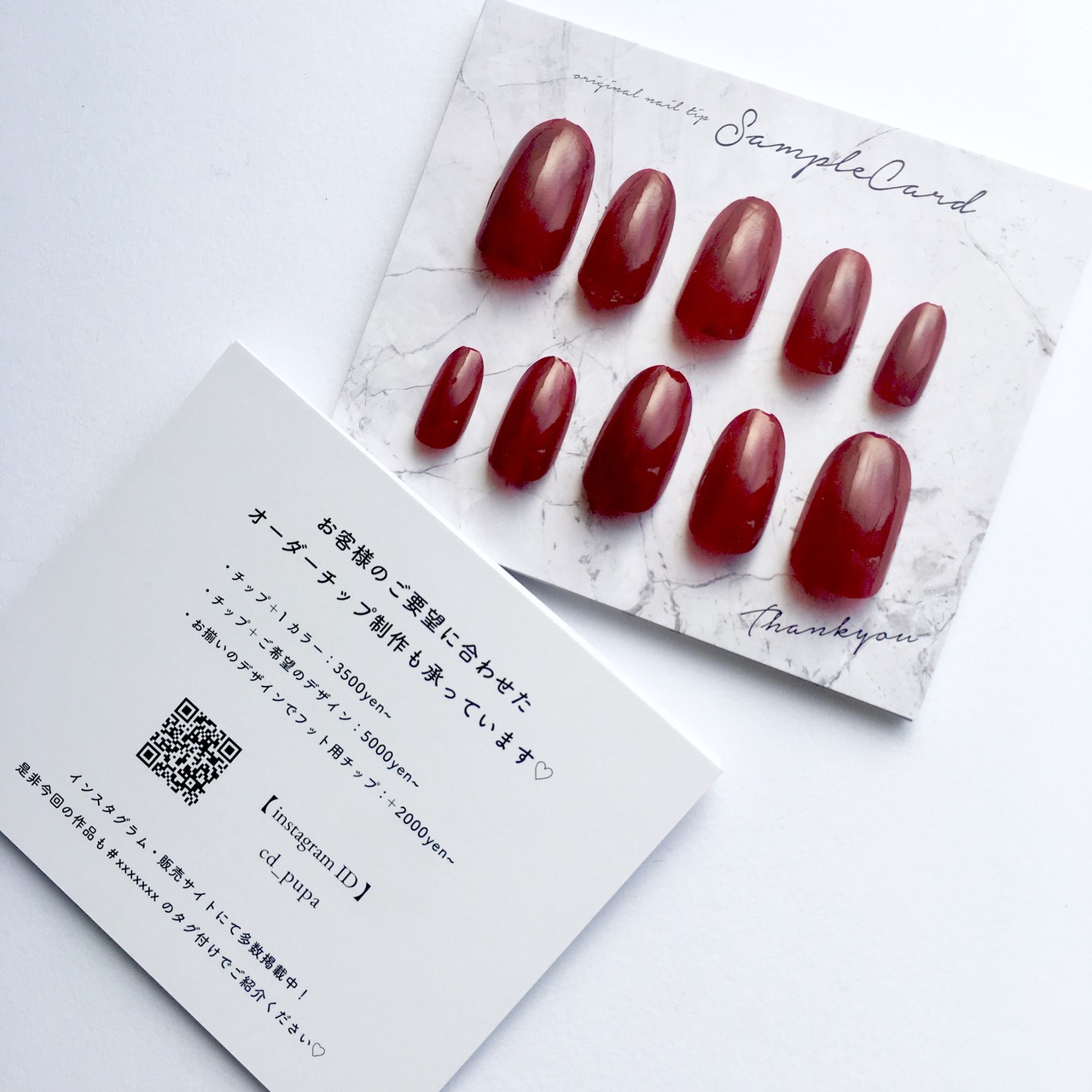 無地 × 濃いピンク系シリーズ| ネイルチップ台紙 アクセサリー台紙 | ncd_pk_2