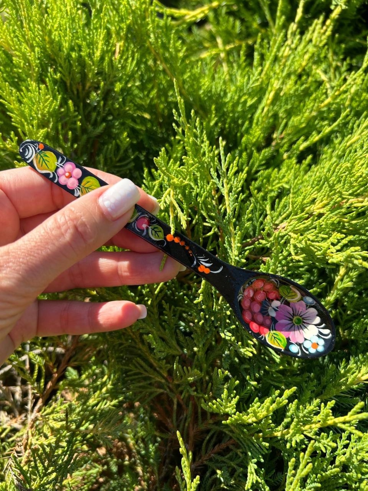 ペトリキフカ塗り　木製スプーン（ホメンコ作) 16cm - 2