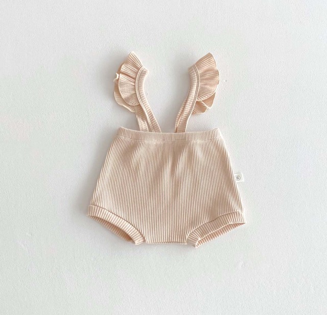 予約4color rib rompers