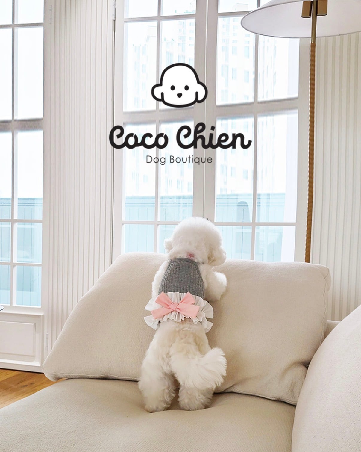 Coco Chien ビックリボン袖なしTシャツ