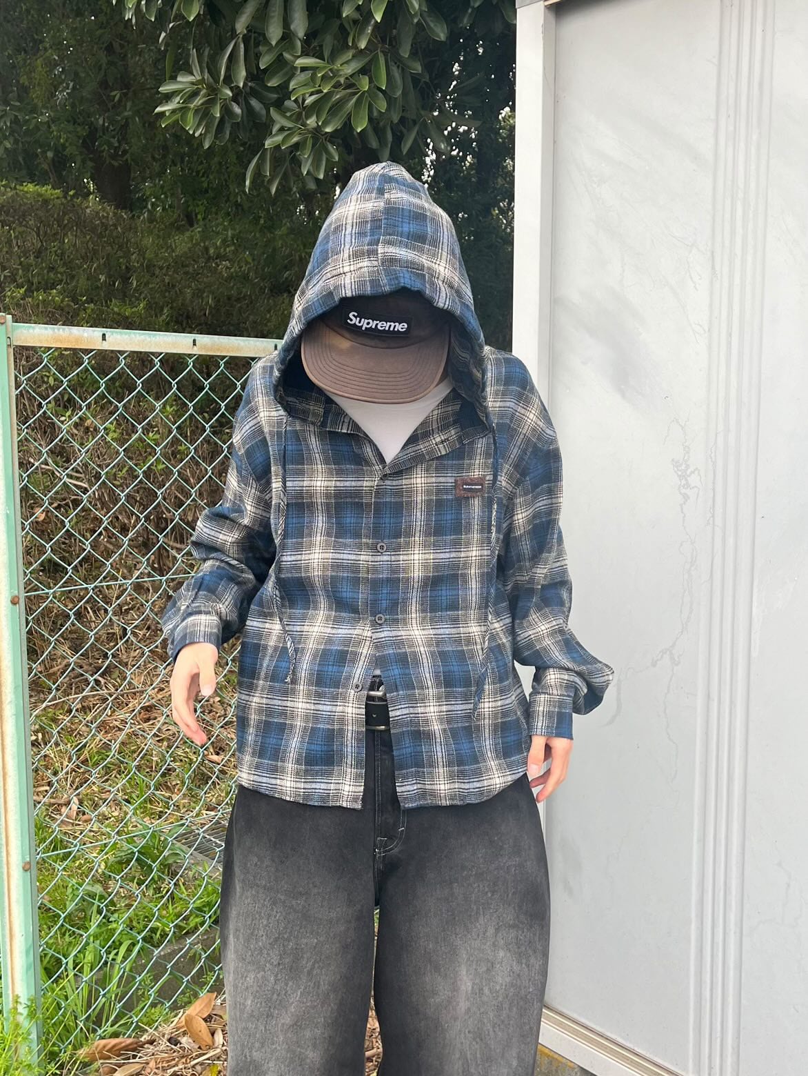 フード付きチェックシャツ el1287 | elev fashion store