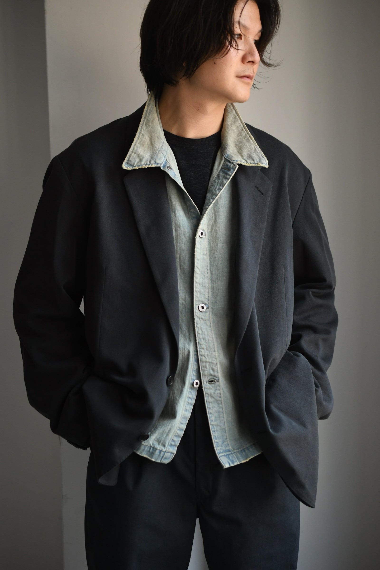 A.PRESSE / Washed Silk Jacket (Charcoal) | nariwai