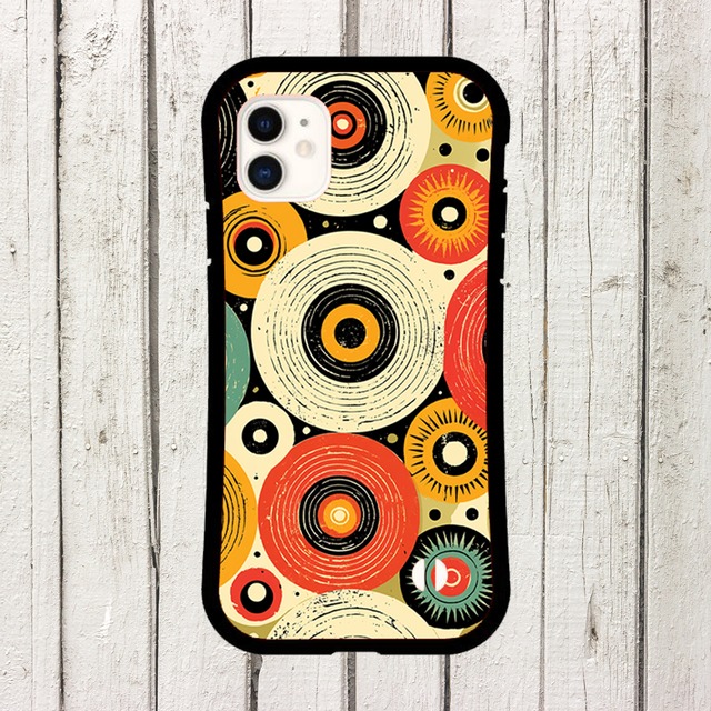 iPhoneケース レコード柄 サイケデリック｜60s 70s DJポスター風 RETRO030