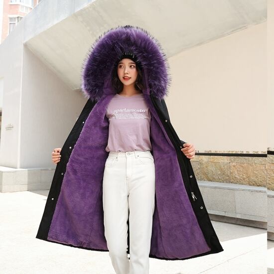 美品⭐️組曲、ロング丈ダウンジャケット、ダウン87%、濃い茶紫色、サイズ3(L)