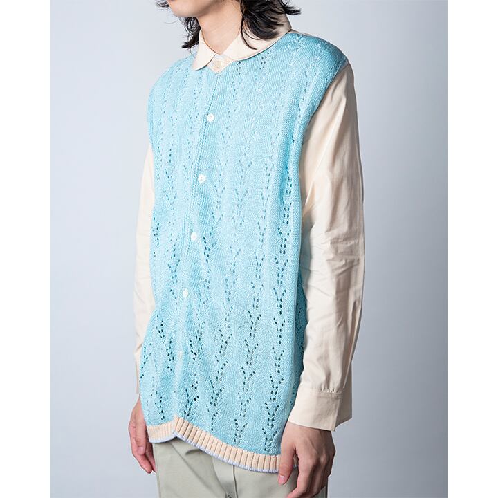 TTT MSW 22SS Knit Cardigan Docking Shirt (Cream) | Moore powered by BASE 激安ショップ Shirt Docking Knit 21AW MSW TTT ニット/セーター