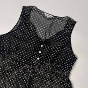 STUDIO PICONE ROMA ピッコーネ ドット ノースリーブ シースルーシャツ ブラウス 42/ブラック系 レディース