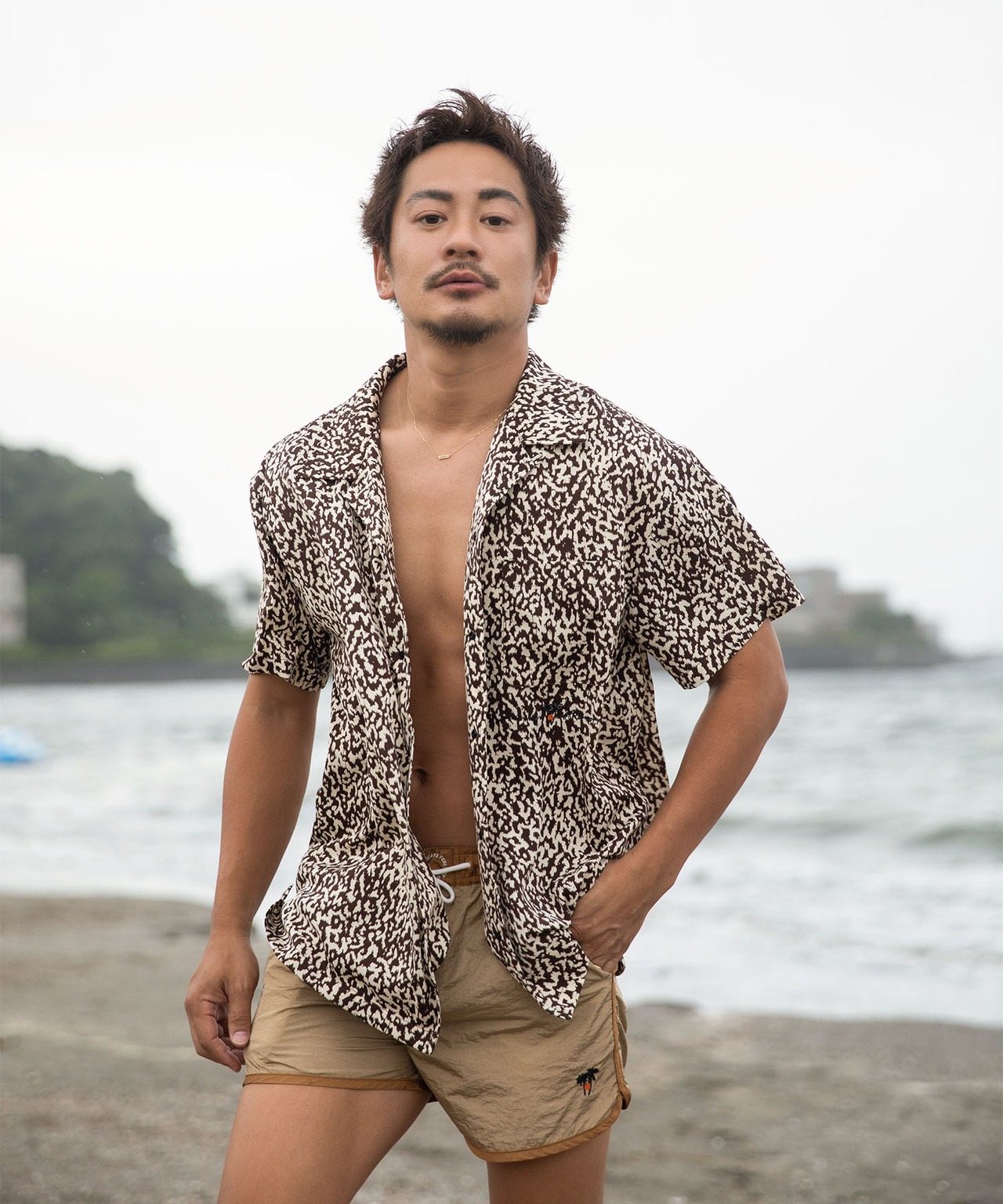 【SUNS】LEOPARD OPEN COLLAR SHIRTS［RSS018］