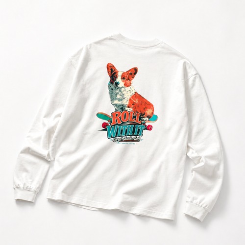 skateboard corgi デザインロングスリーブ