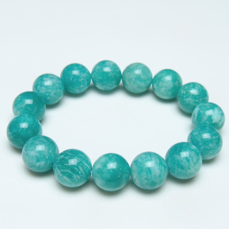 アマゾナイト ブレスレット 14mm 一点物  おまかせ便 111-40980