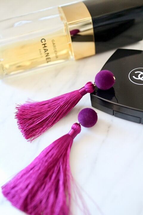 velvet beads tassel pierce
