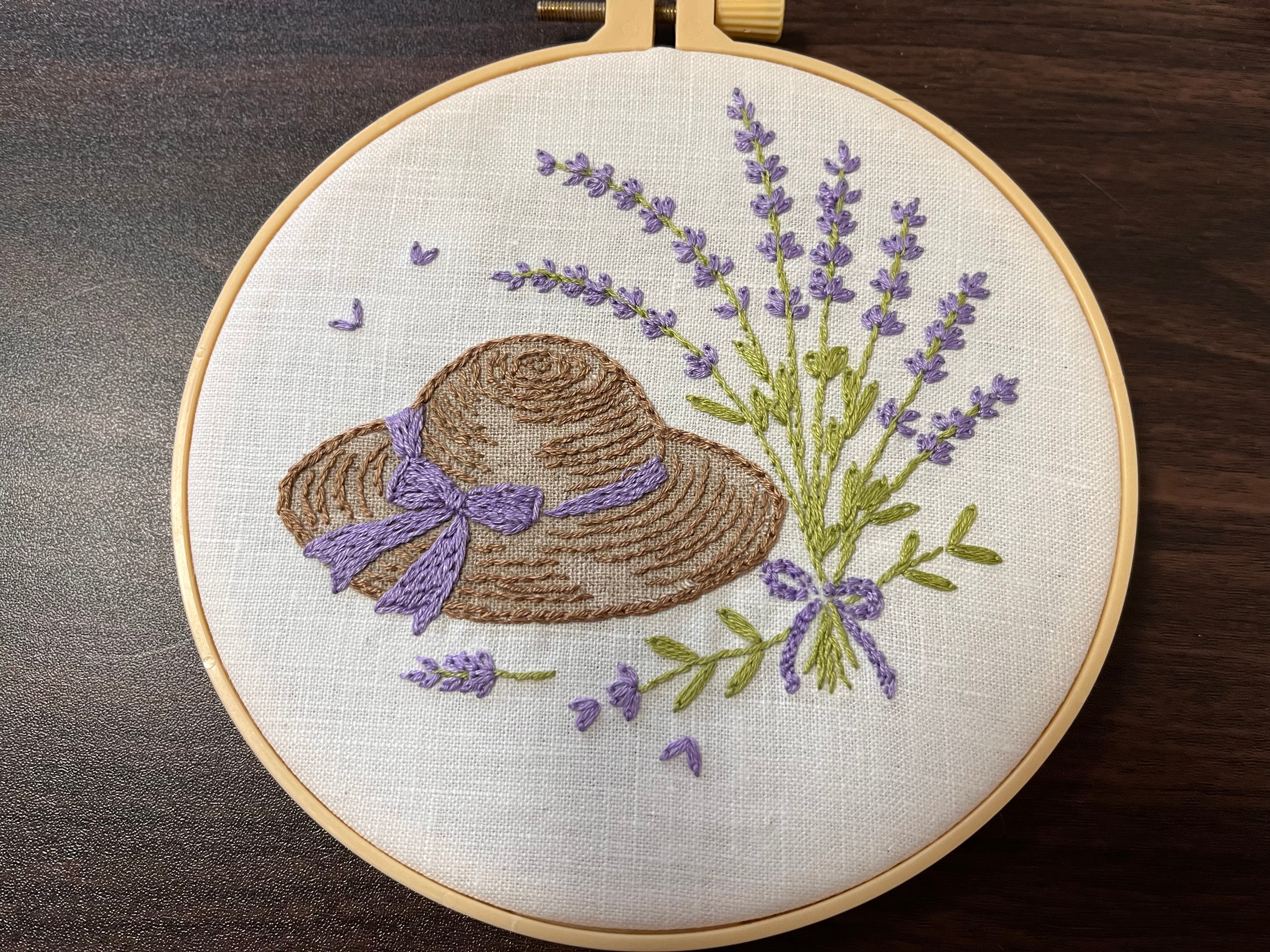 帽子とラベンダーの刺繍図案 コピー済み・送料無料 | soraさんの小さな