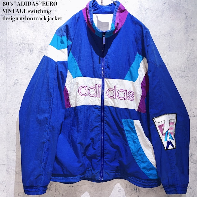 80’s”ADIDAS”EURO VINTAGE switching design nylon track jacket