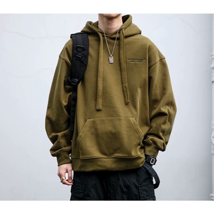 ★HOODED LETTER EMBROIDERY PULLOVER　　　A0872