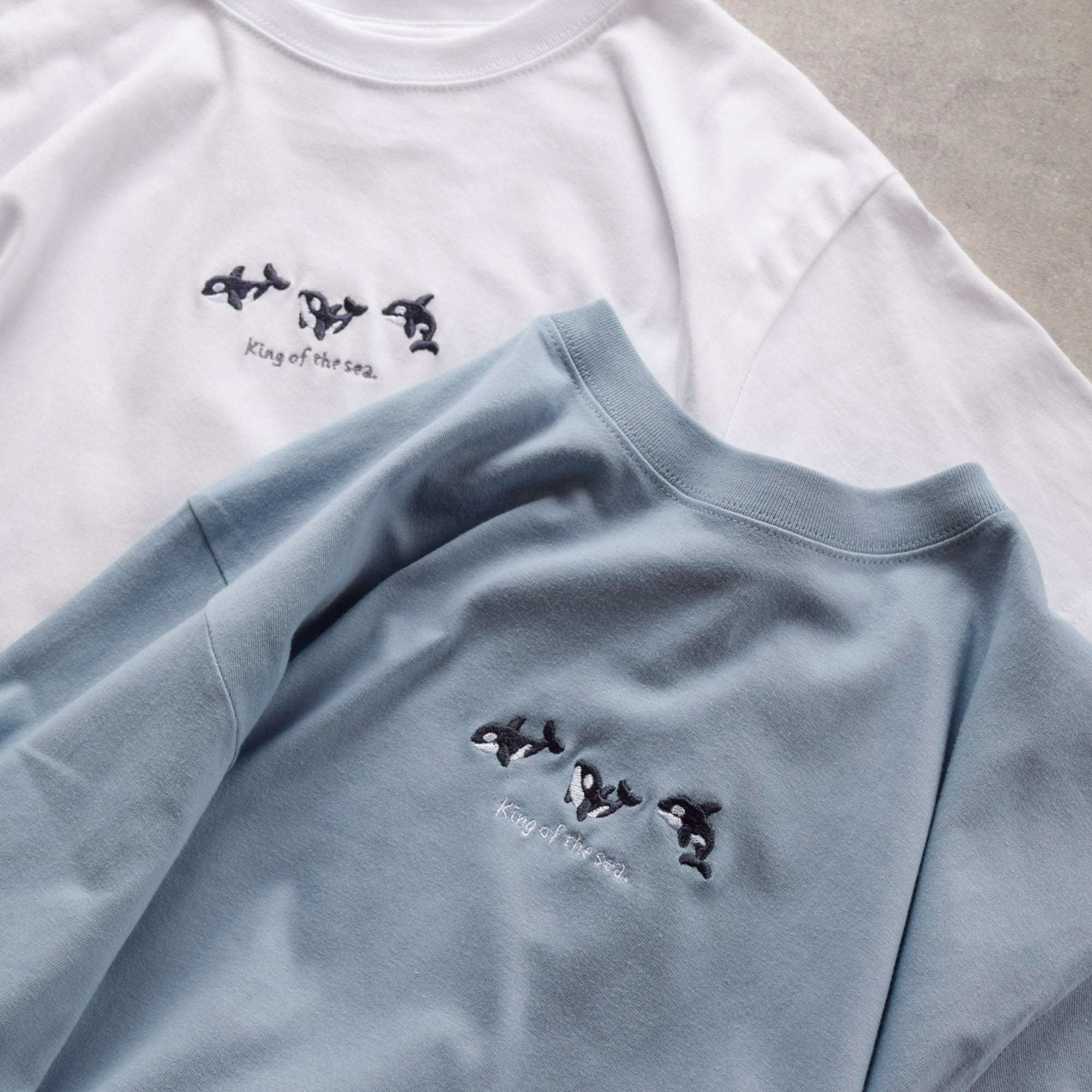 King of the sea.」シャチ刺繍Tシャツ【選べる4色】メンズ レディース
