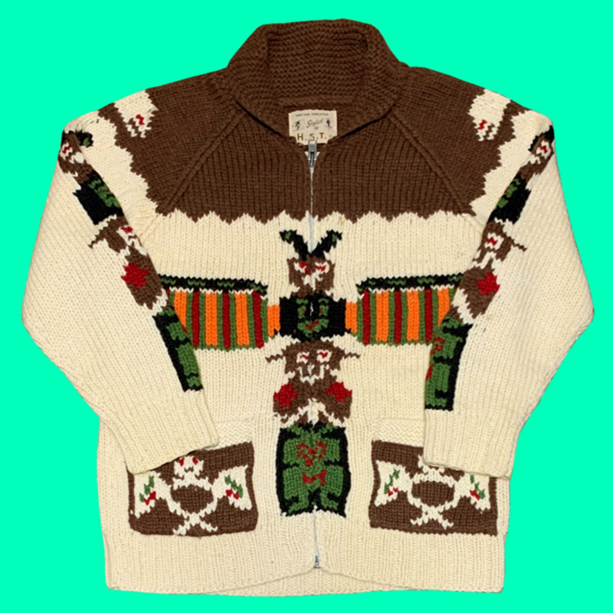 TOTEM POLE ZIP UP COWICHAN SWEATER トーテムポール ジップアップ 