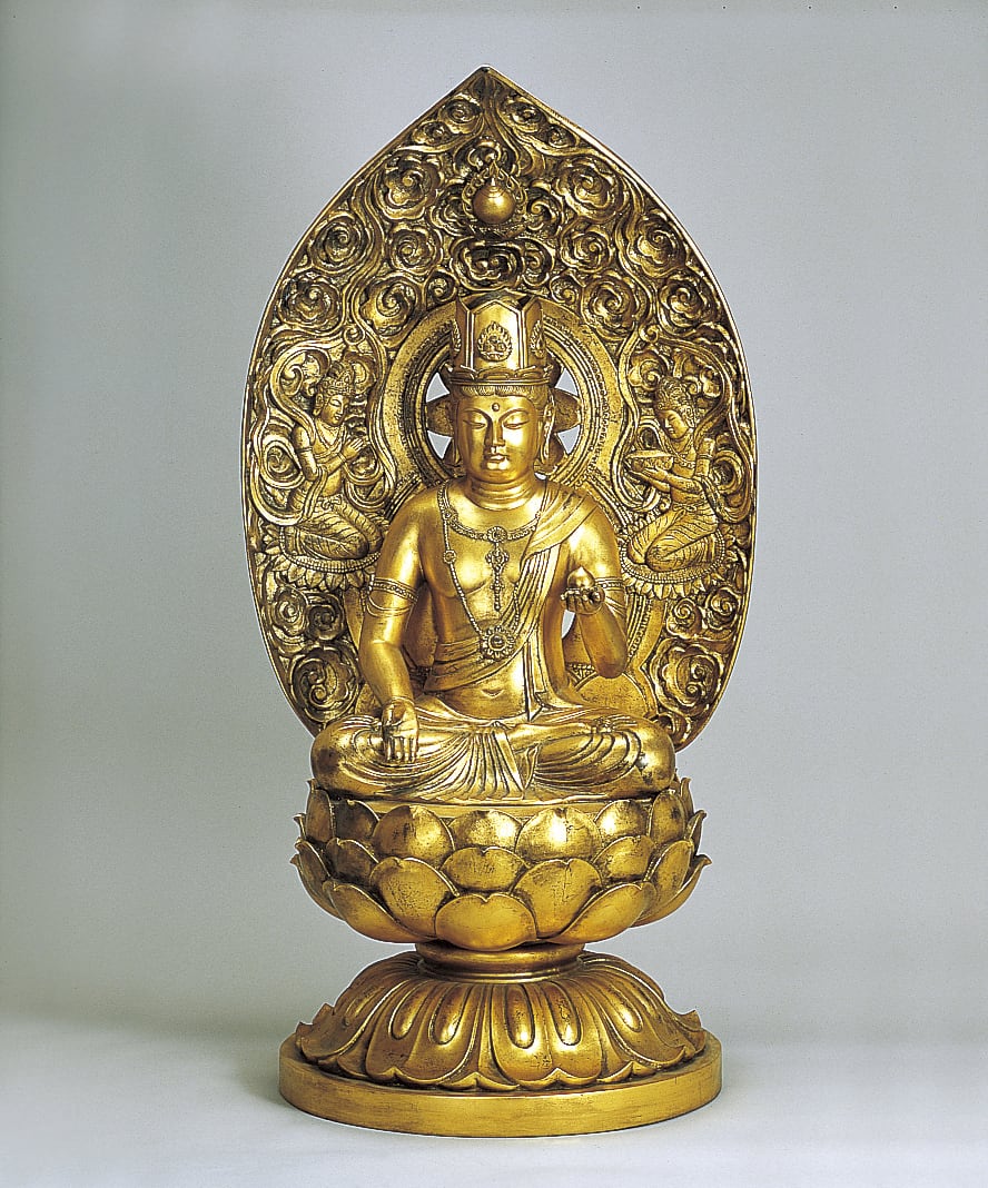 虚空蔵菩薩 金箔仕上 長田晴山作