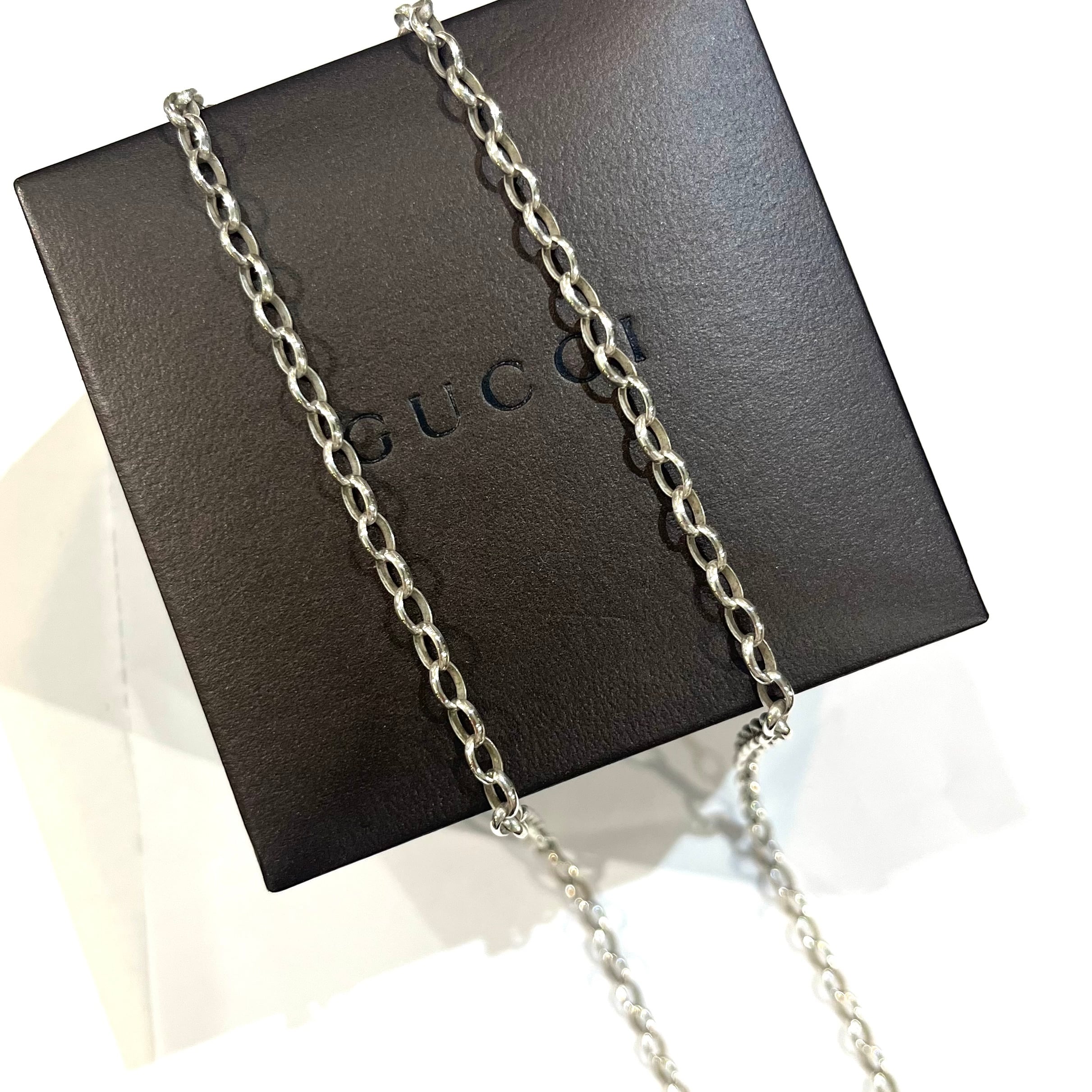GUCCI】2426 小豆チェーンシルバー925ネックレス 【55cm】 ／シルバー
