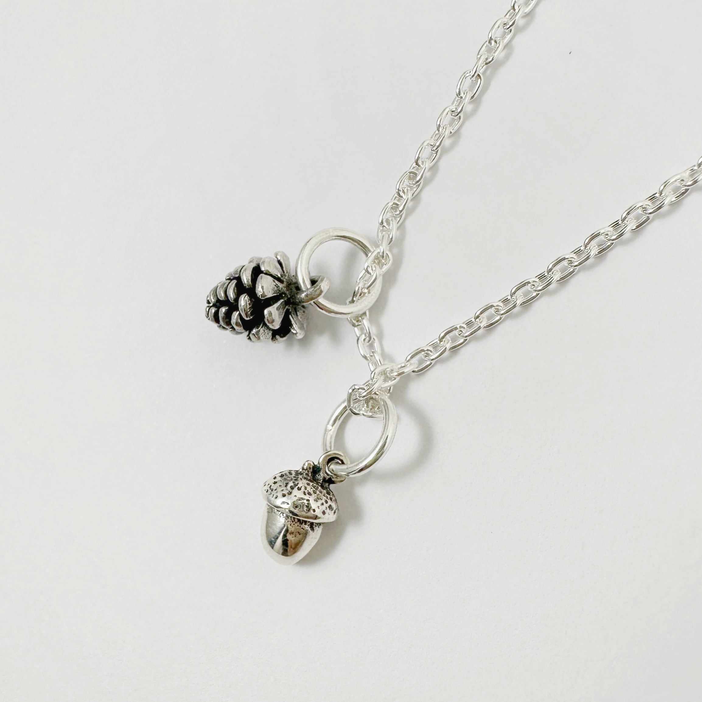 マツボックリ＋リトルどんぐり ネックレス 秋冬 ドングリ まつぼっくり