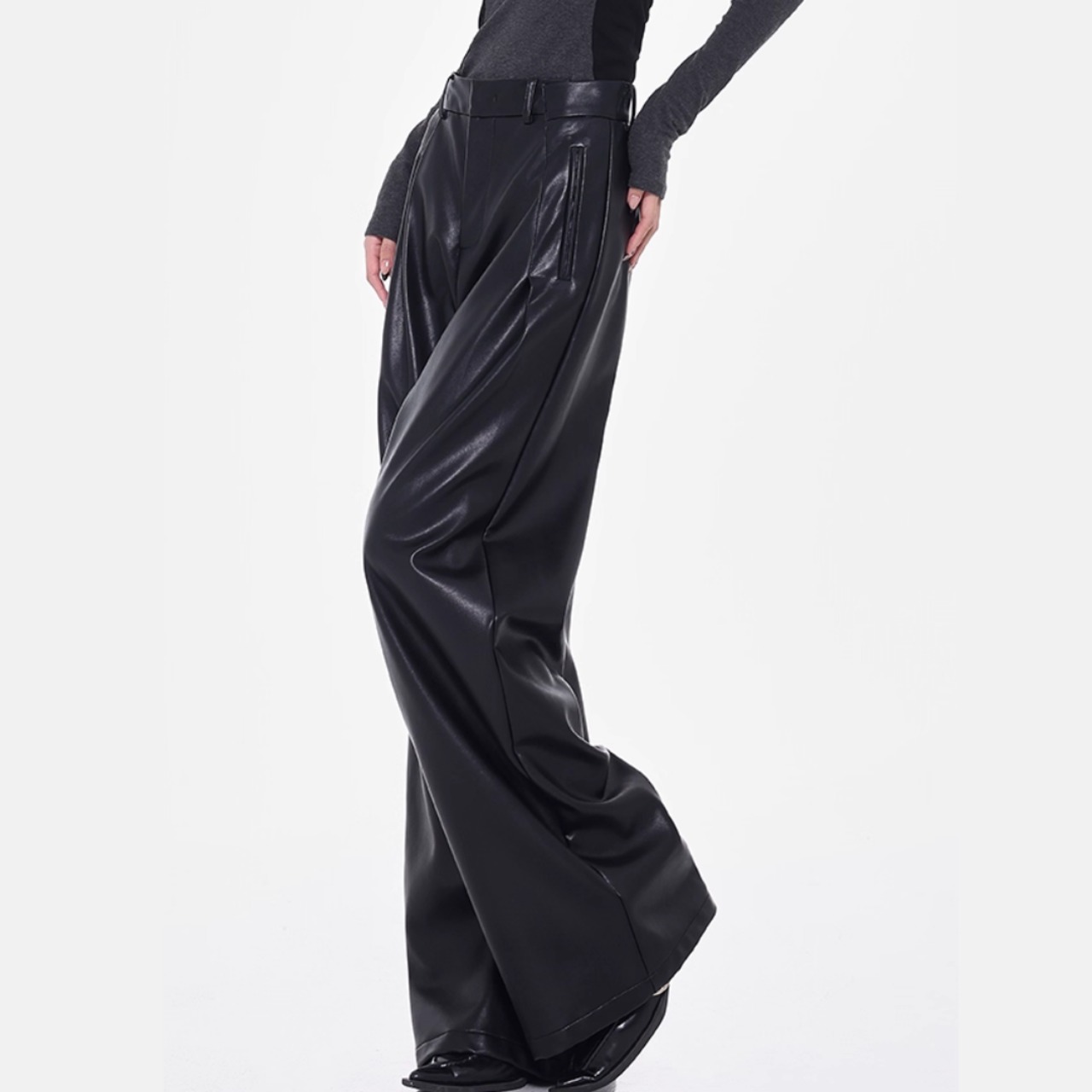 PU Leather Pants Wide Leg Pants (ME149)