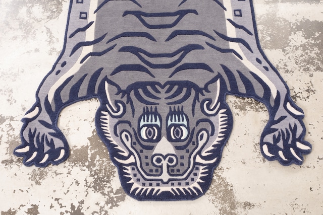 Tibetan Tiger Rug 《Lサイズ•ウール・オリジナル3・アッシュグレー216》チベタンタイガーラグ
