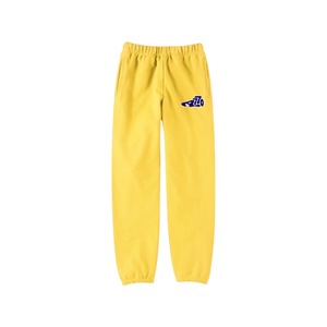 KICKS Logo Sweat Pants / yellow×navy