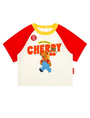 [BEBE DE PINO] Cherry bear baby raglan three quarter sleeve tee 正規品 韓国ブランド 韓国ファッション 韓国代行 韓国通販 ベベドピノ bebedepino 日本 店舗 韓国 子供服