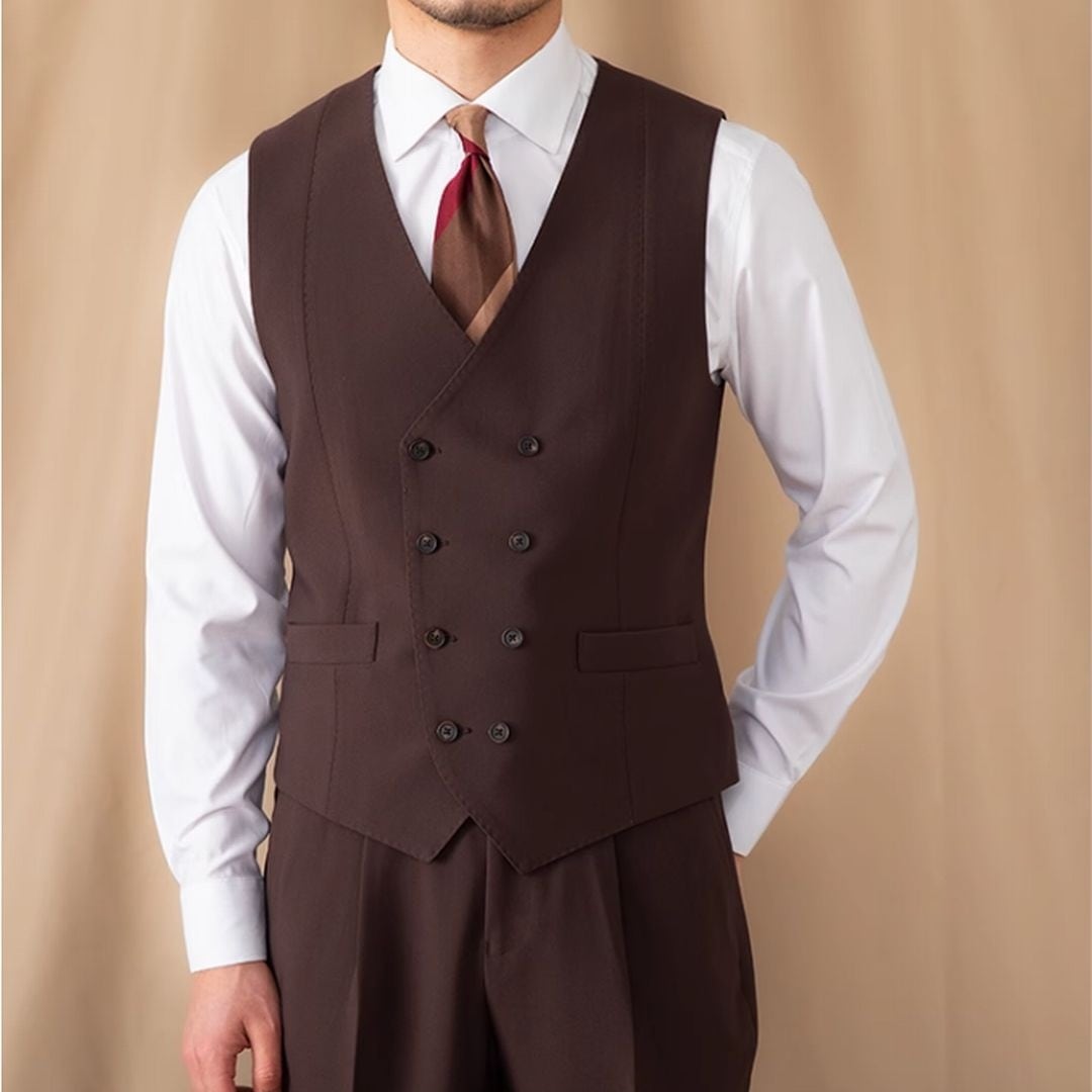 ダブルブレストスリムスーツベスト KA0770 | R-Base
