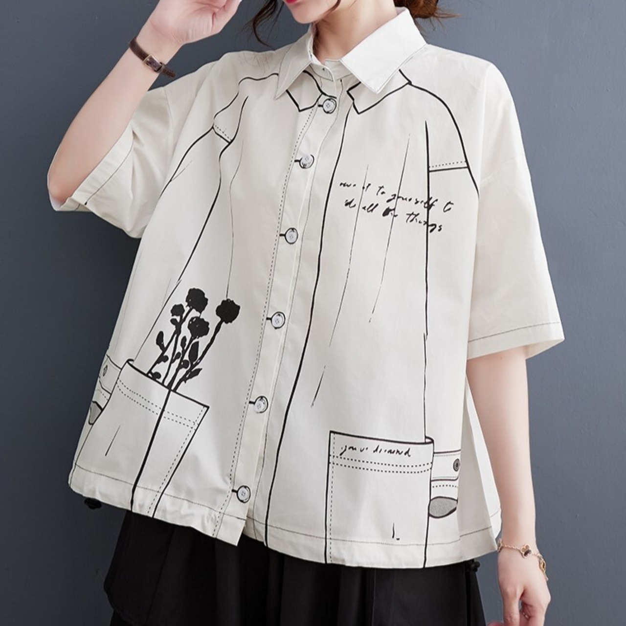 Graffiti Print Casual Shirt / グラフィティ プリント カジュアル シャツ
