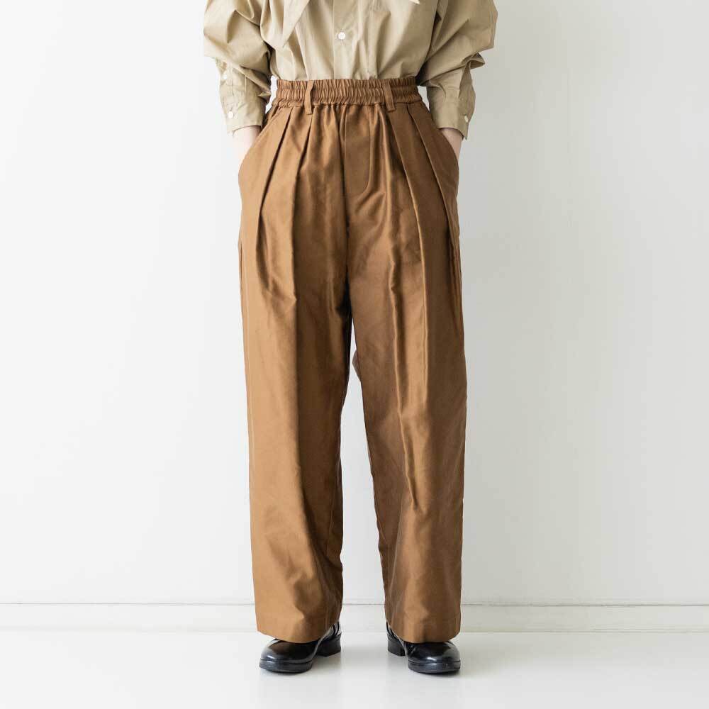 nicholson & nicholson モールスキンギャザーパンツ