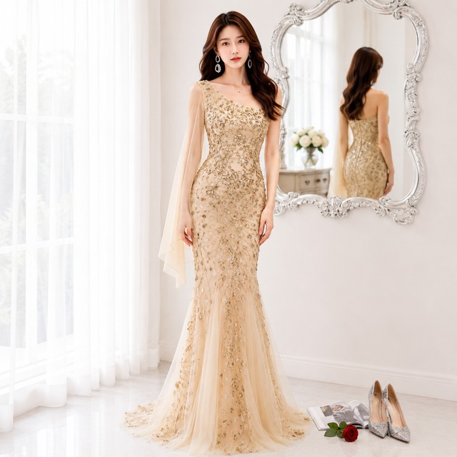 Sequin Sleeveless Midi Dress　　V3262