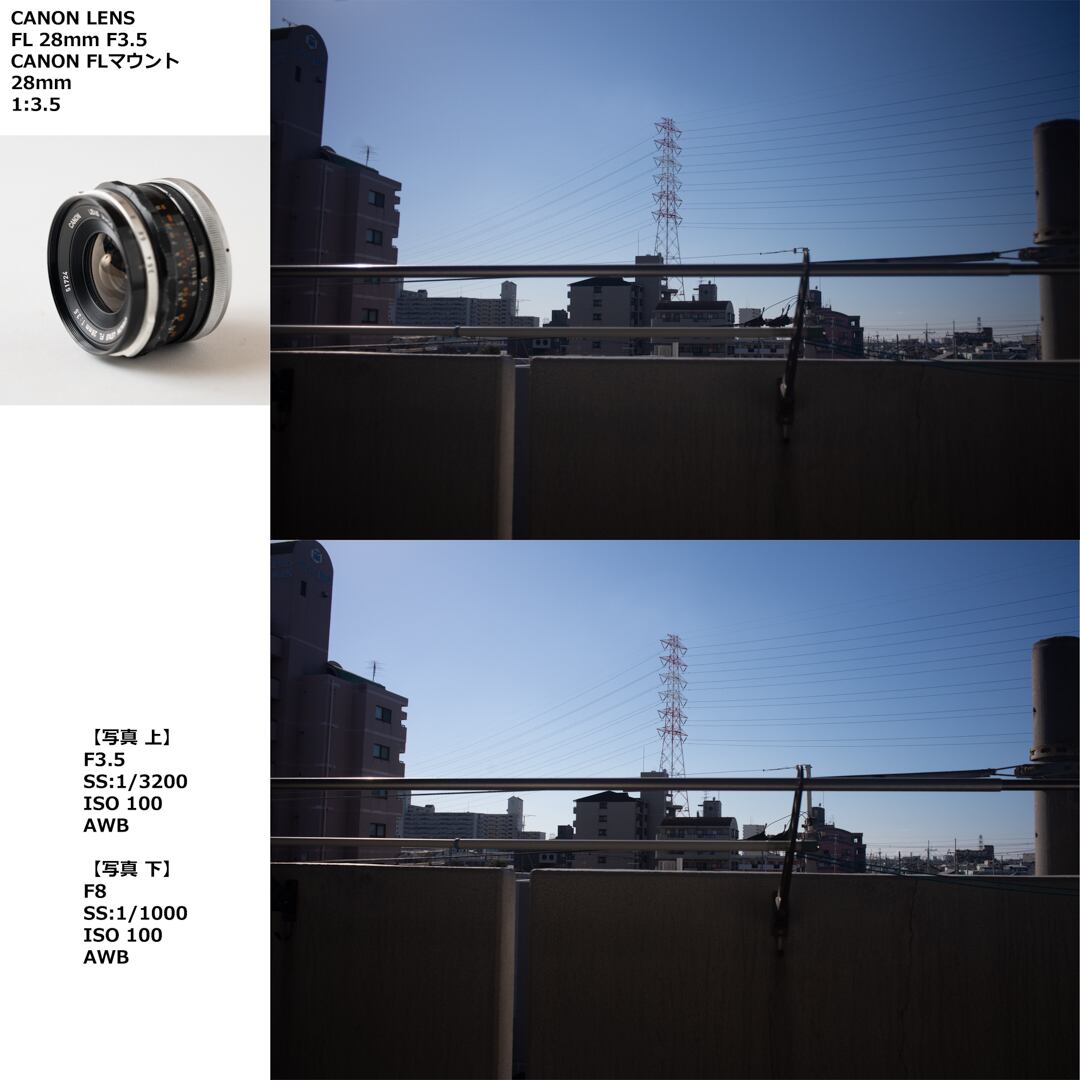 美品 Canon FL 28mm f/3.5 Wide Angle Lens