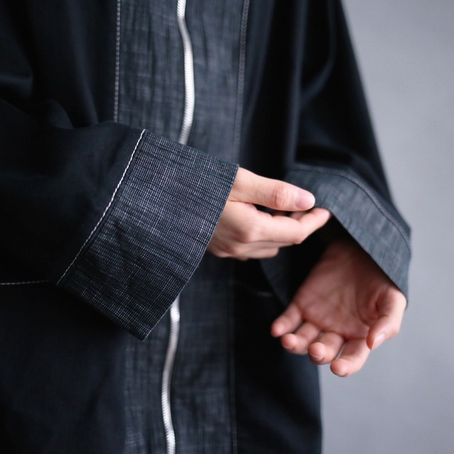 switching and stitch work design big pocket zip-up jacket