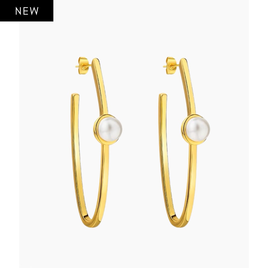 All Blues☆Pearl Gold フープピアス ペア(両耳) perle フープパールピアス(両耳用) | YEH