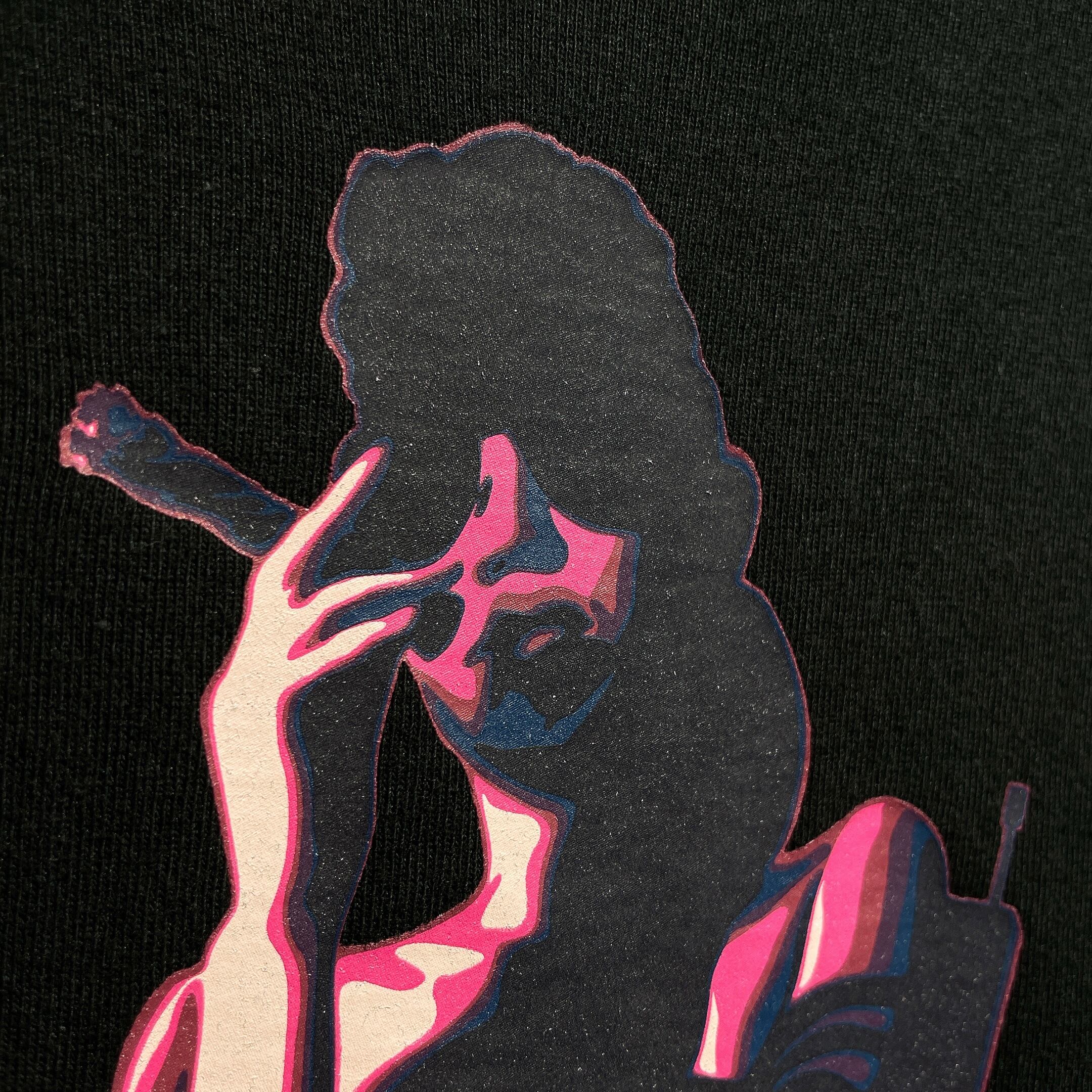 ” Back channel ” sexy girl printed black cotton Tee