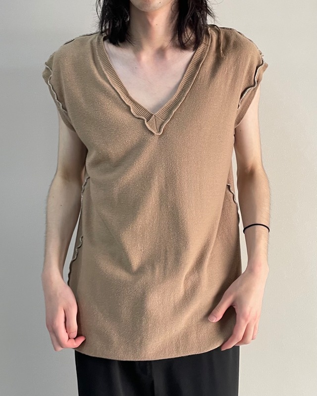 【2003s/s Maison Martin Margiela】inside out v-neck no sleeve