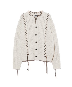 UNUSED / US2576 CABLE KNIT CARDIGAN (NATURAL)