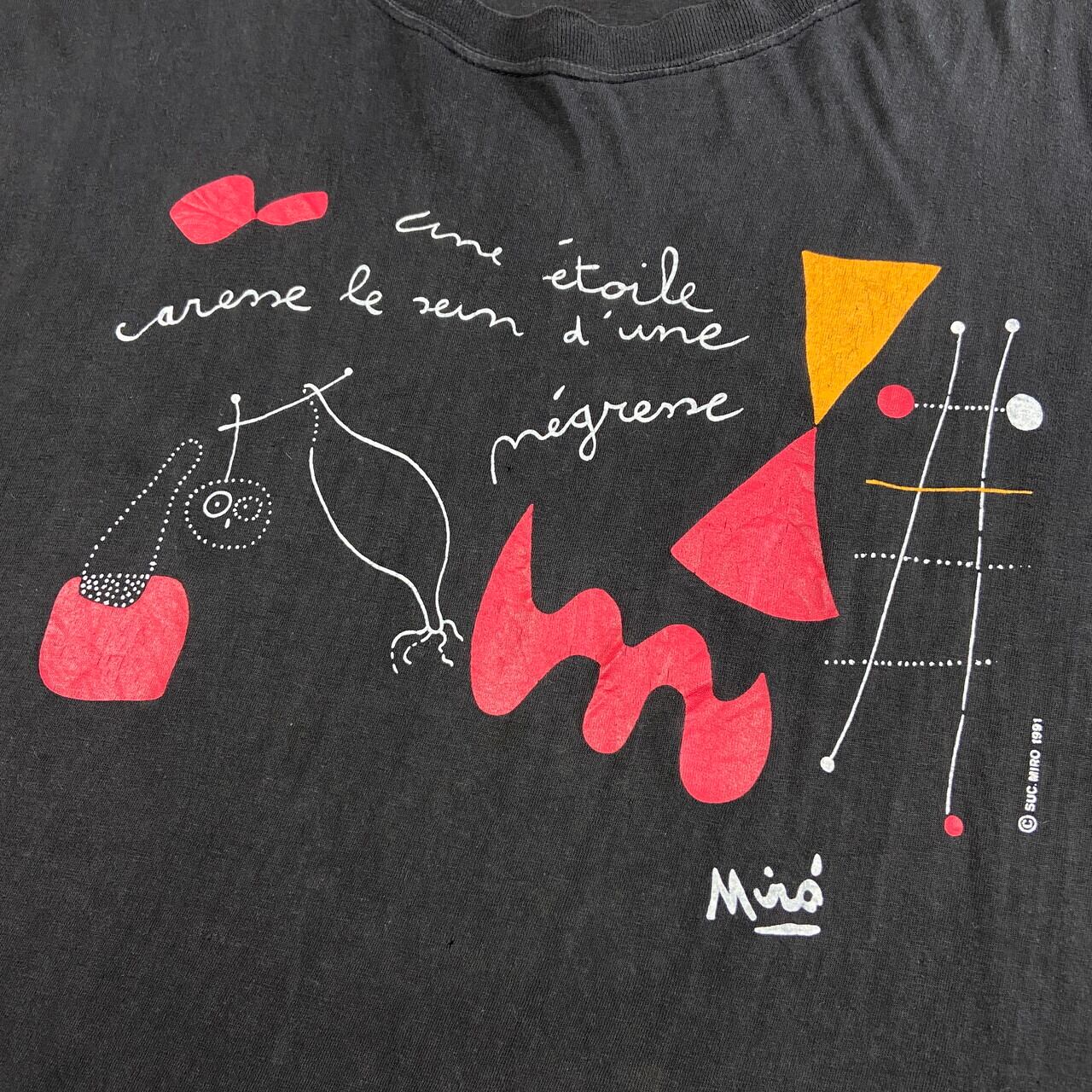 90年代 JOAN MIRO ジョアン・ミロ アート プリントTシャツ メンズXL  