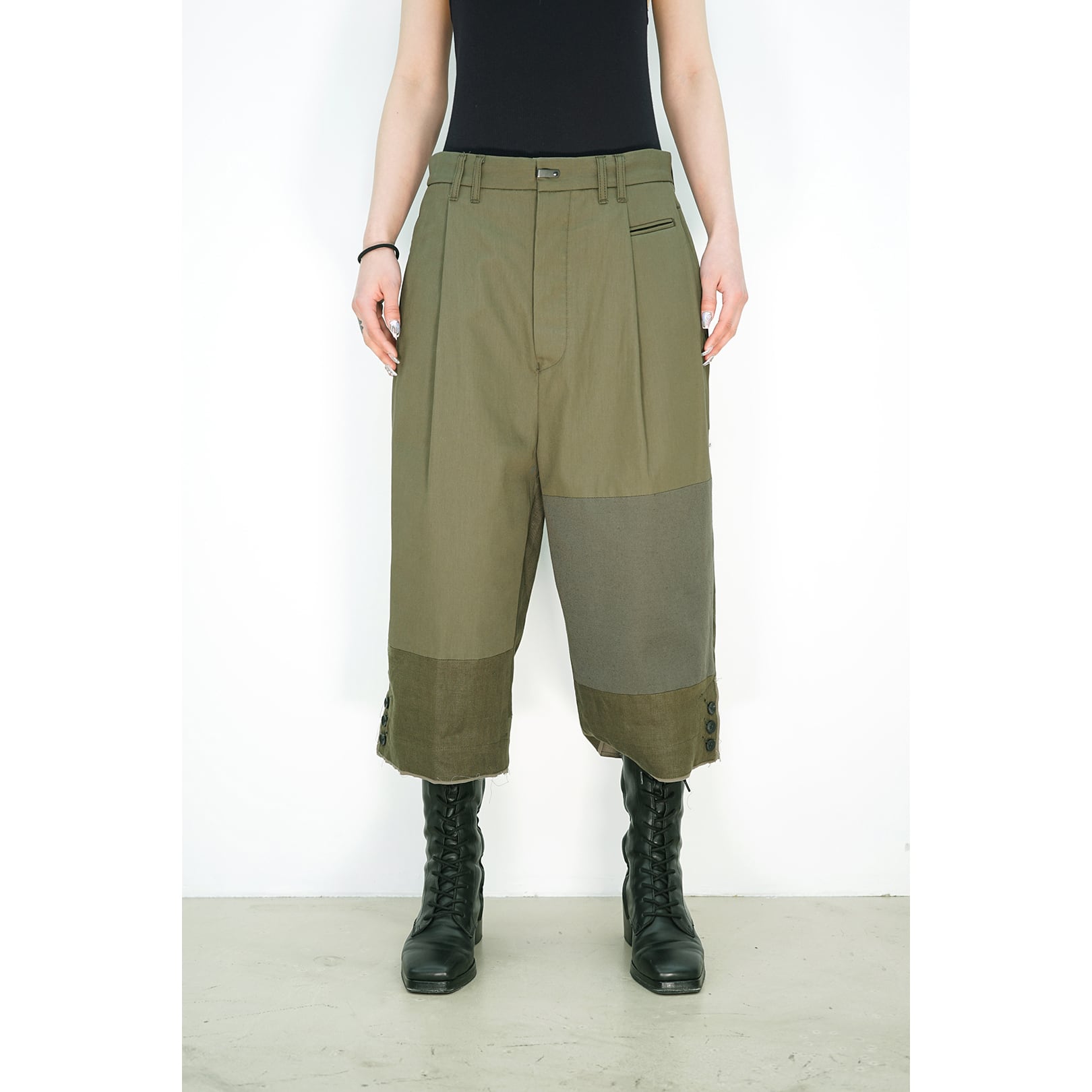 パンツ 10s the viridi-anne linen cropped pants The Viridi-anne Water-Repellent Wrapped Pants （Black） 通販