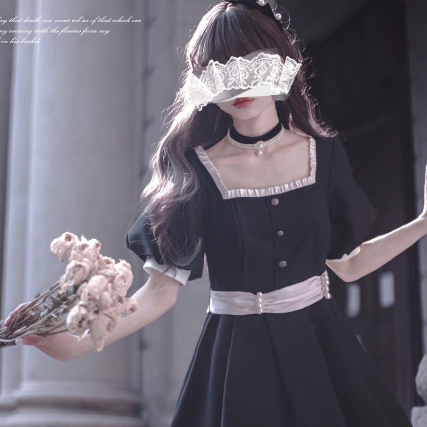 ゴスロリ通販 With U クラロリ フレンチワンピース スクエアネック