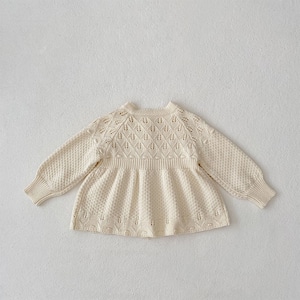 【BABY&KID】秋作菱形柄ニットカーディガン