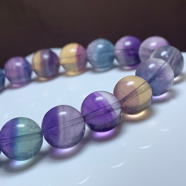 15.透明度高☆美グラデーションフローライト・ブレスレット