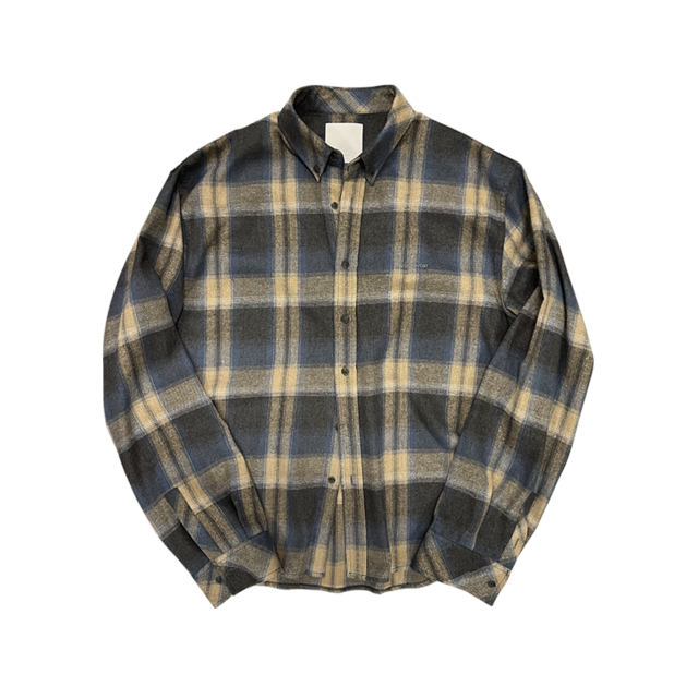 [UNDERMYCAR] Undermycar Mu.73 Anti Fxxking Logo Play Basic Long Sleeve Flannel Shirts Sky Beige 正規品 韓国ブランド 韓国通販 韓国代行 韓国ファッション アンダーマイカー 日本 店舗