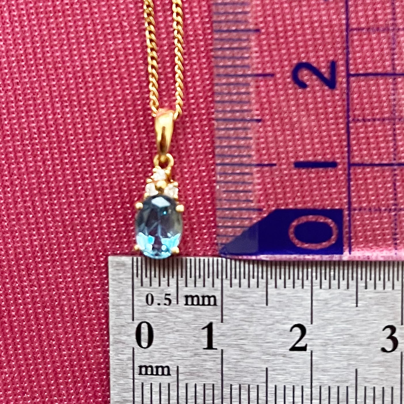 K18 イタリア ウノアエレ ブルートパーズ ダイヤモンド 40cm