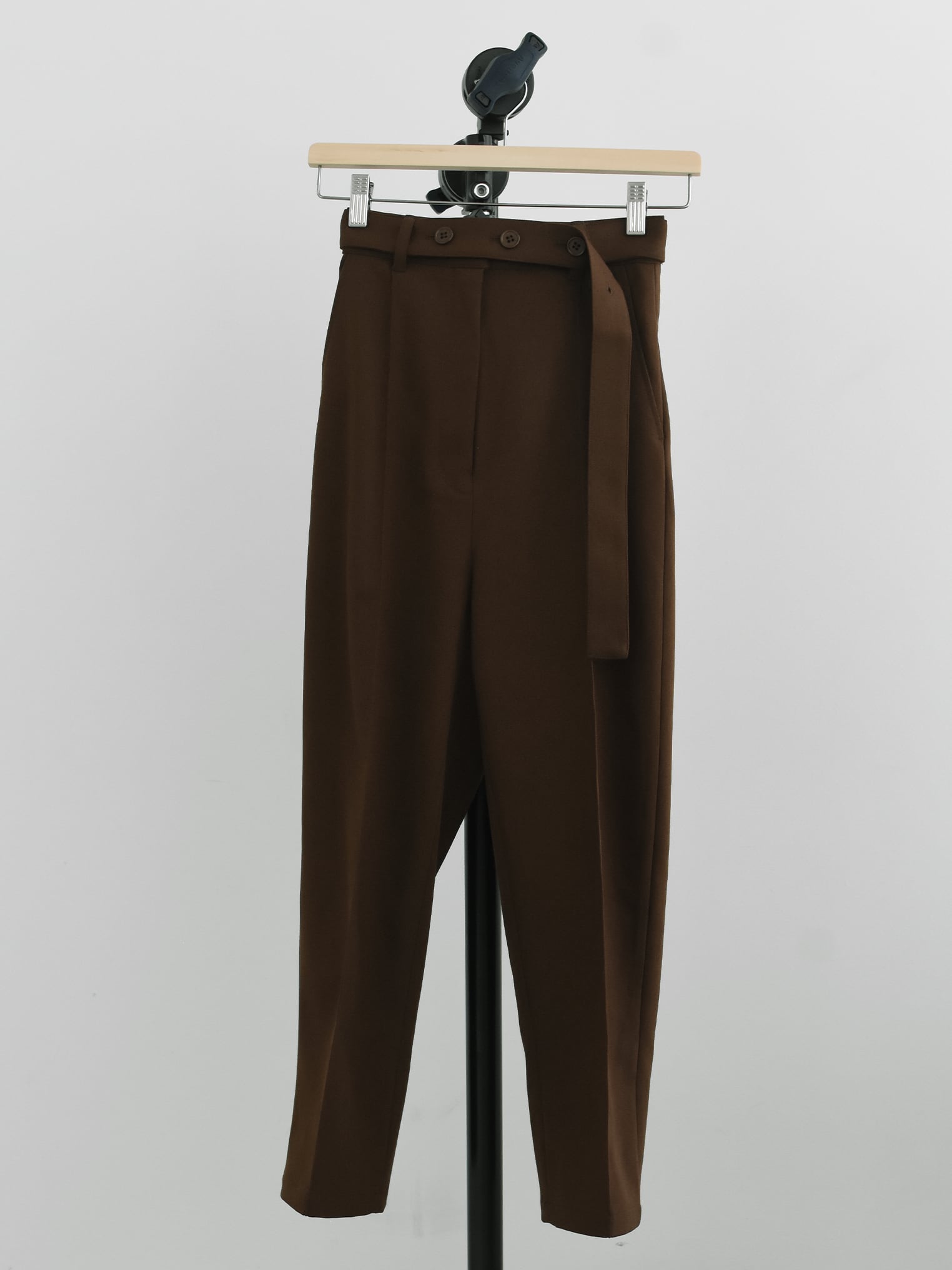 belted pin tuck straight pants（brown）