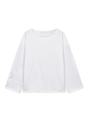 [Matin Kim] RAW HEM FINISHED BOAT NECK TOP IN WHITE 正規品 韓国ブランド 韓国通販 韓国代行 韓国ファッション マーティンキム matinkim 日本 店舗