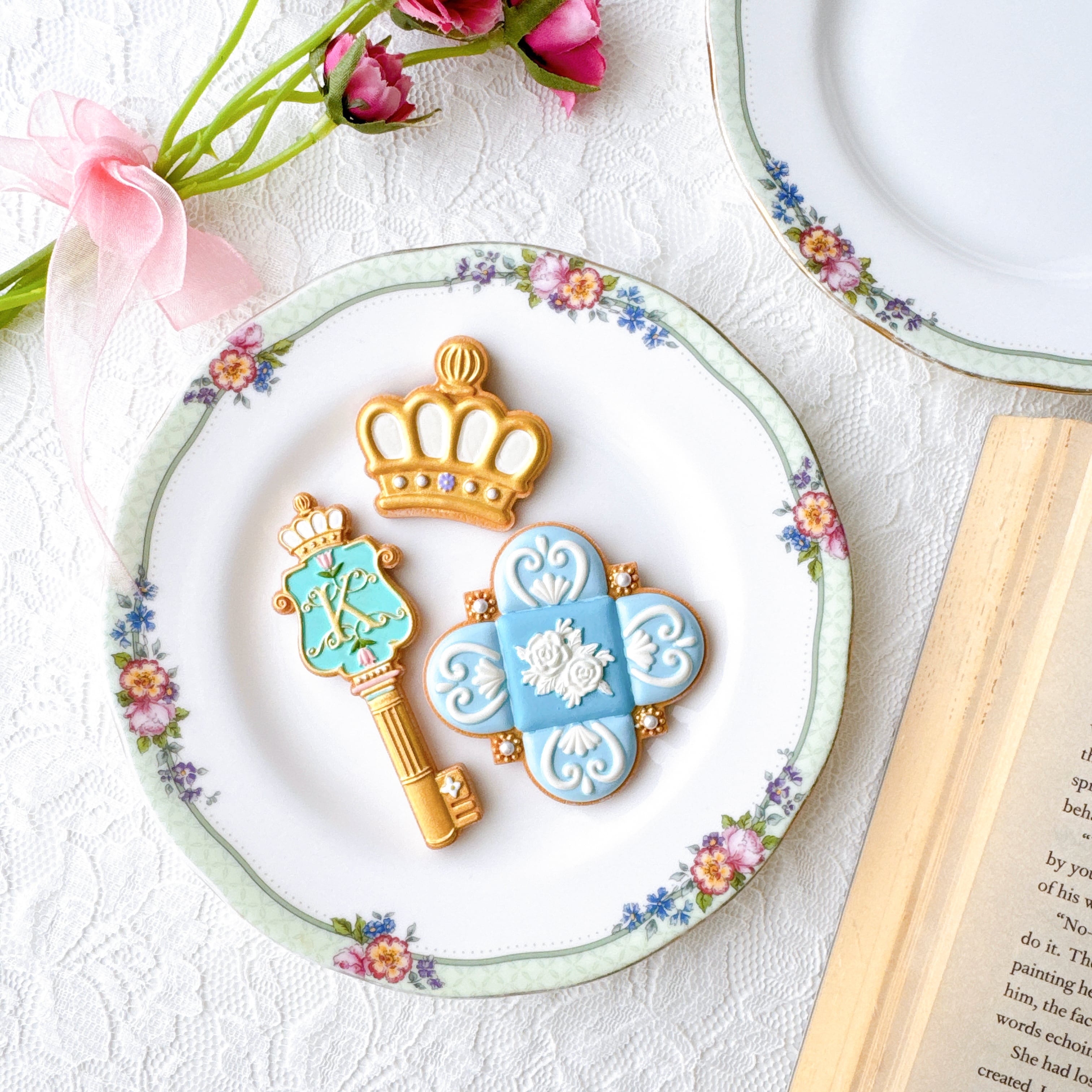 NARUMI ナルミ HELIOS 小花とリボンのケーキプレート | piéce antique