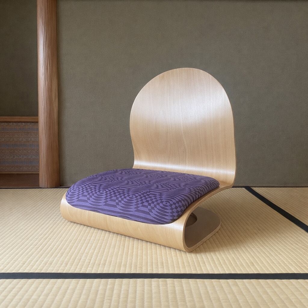 Tatami Chair by Verner Panton (Natural body / Maharam, Optik)